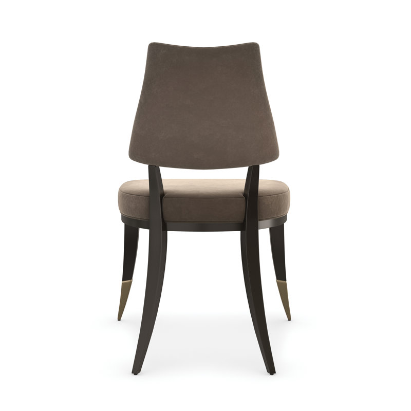 Caress Velvet Side Chair in Smoky Taupe