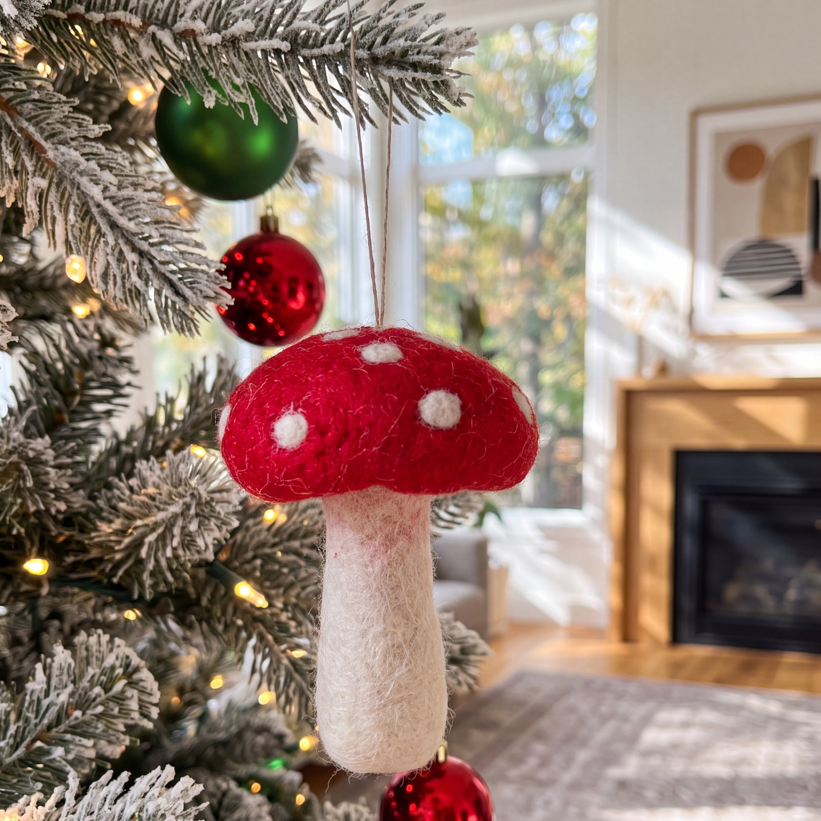 Felted Festive 2" Mushroom Decor