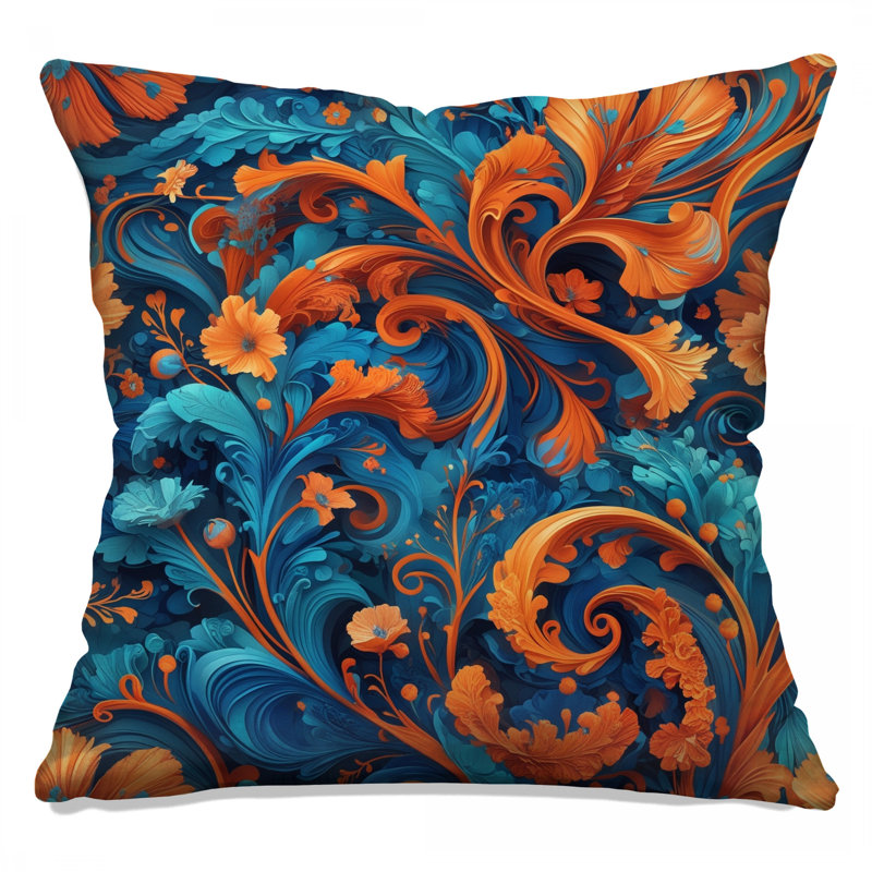 Ornate Floral Swirls Double Sided Throw Pillows, 20 x 20 inches