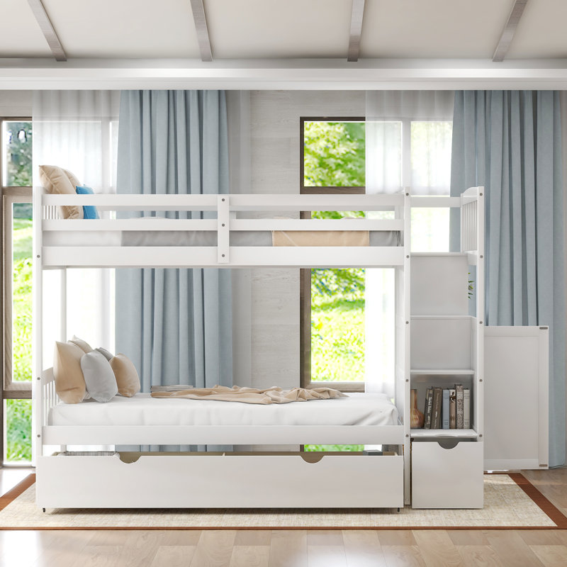 Emeril Kids Bunk Bed with Drawers, White