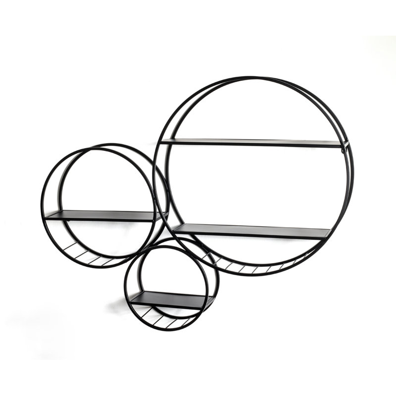 Tolentino 4 Piece Circle Metal Floating Shelf