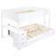 Lit superposé blanc avec lit gigogne simple, bureau et rangement - Créez une maison confortable dans une chambre relaxante