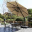 Parasol de patio en porte-à-faux 10 pi avec rotation à 360 ° et réglage de l'inclinaison, parasol carré extérieur décalé avec mât en aluminium sans base