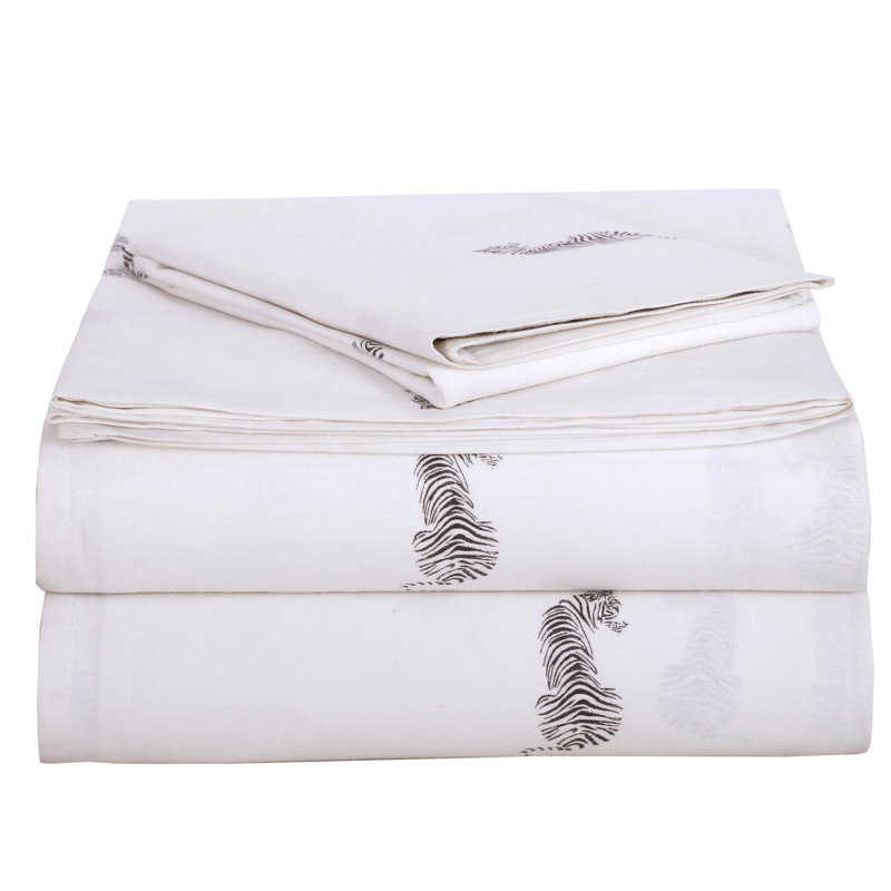 Ensemble de draps 100% coton 144 fils, Corail Mandalas, Simple