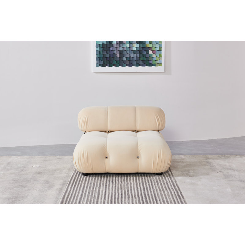 Adelene Upholstered Accent Chair, Beige Velvet