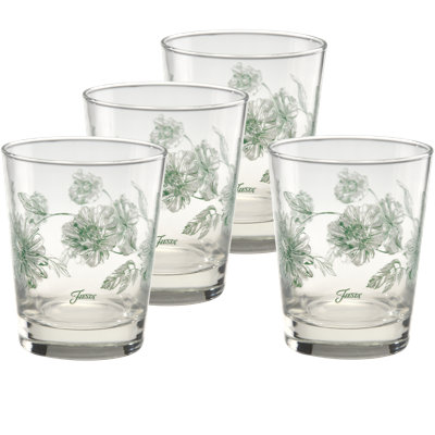 Fiesta Botanical Floral Meadow 15-Ounce Tapered DOF Glass Set of 4