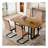 Ensemble de table et de chaises Ensemble de table de salle à manger en bois aggloméré texturé 67 po x 36 po avec chaises en tissu brun. Autocollant MDF, autocollant texturé de couleur bois, pieds de chaise de salle à manger en C noir, convient à la-1852010639