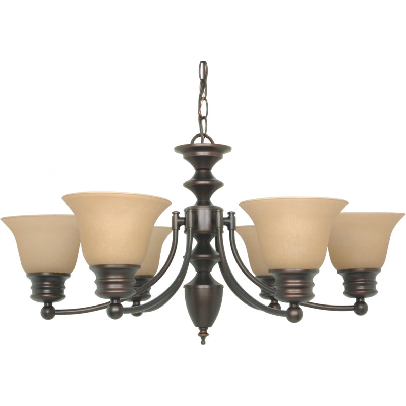 Charmaine 6 - Light Dimmable Classic / Traditional Chandelier, No, Light Brown