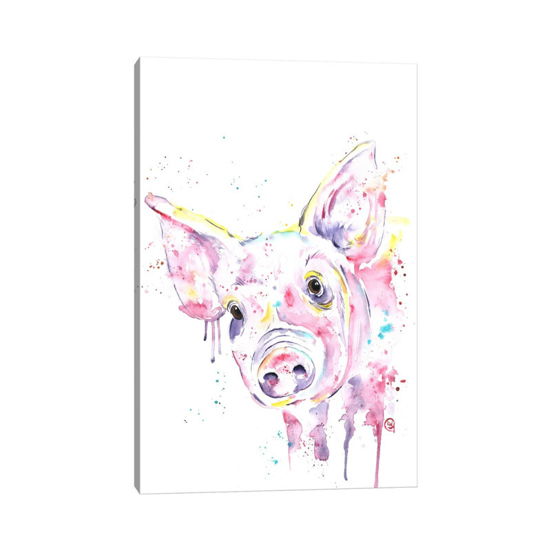 This Little Piggy by Lisa Whitehouse - Wrapped Canvas Painting, 30.48cm H x 20.32cm W x 1.91cm D