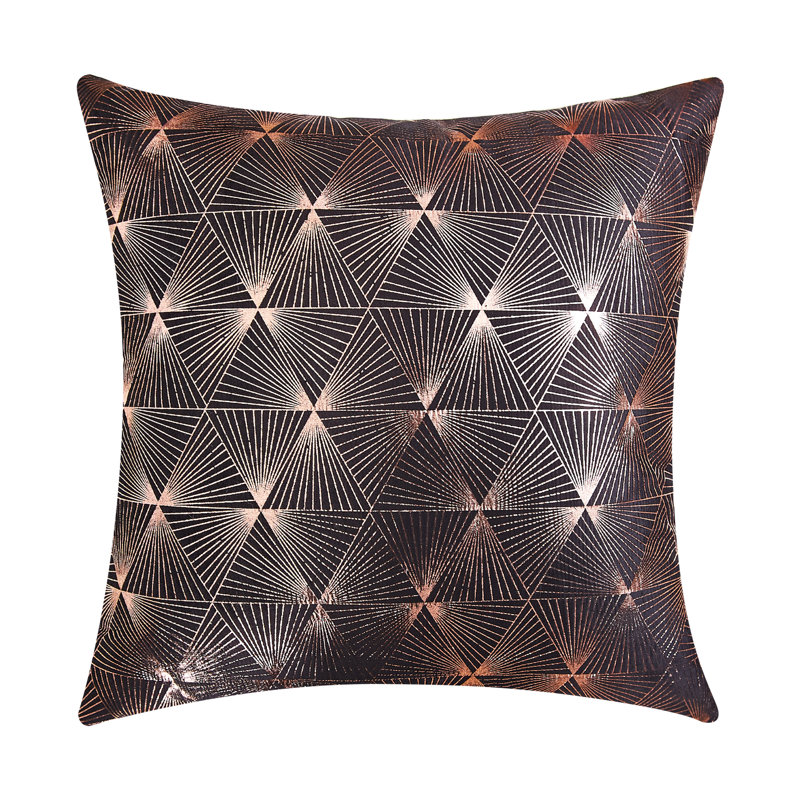 Jeté en velours, Housse de coussin seulement - sans coussin, Noir