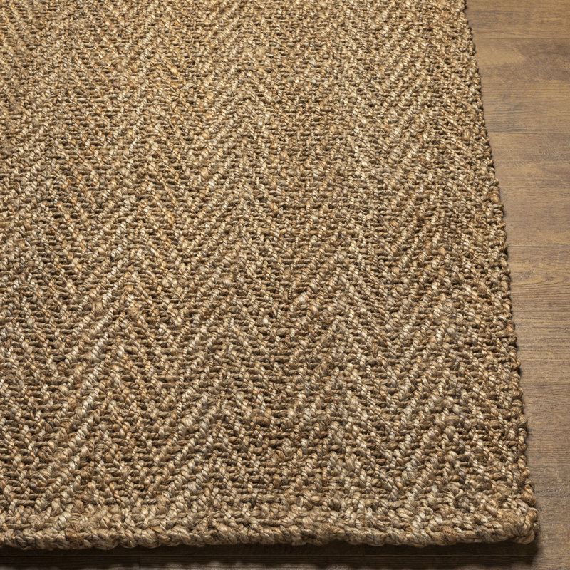 Linnea Espina Hand Woven Herringbone Chunky Jute Natural Rug, Rectangle 2' x 3'