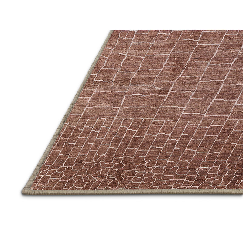 Tapis marocain tissé à la machine, Rectangle 4 pi x 6 pi