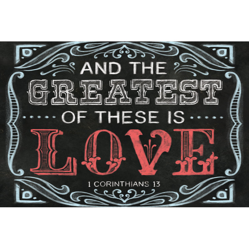 Greatest Love Chalk - Wrapped Canvas Print, 30cm H x 46cm W x 3.8cm D