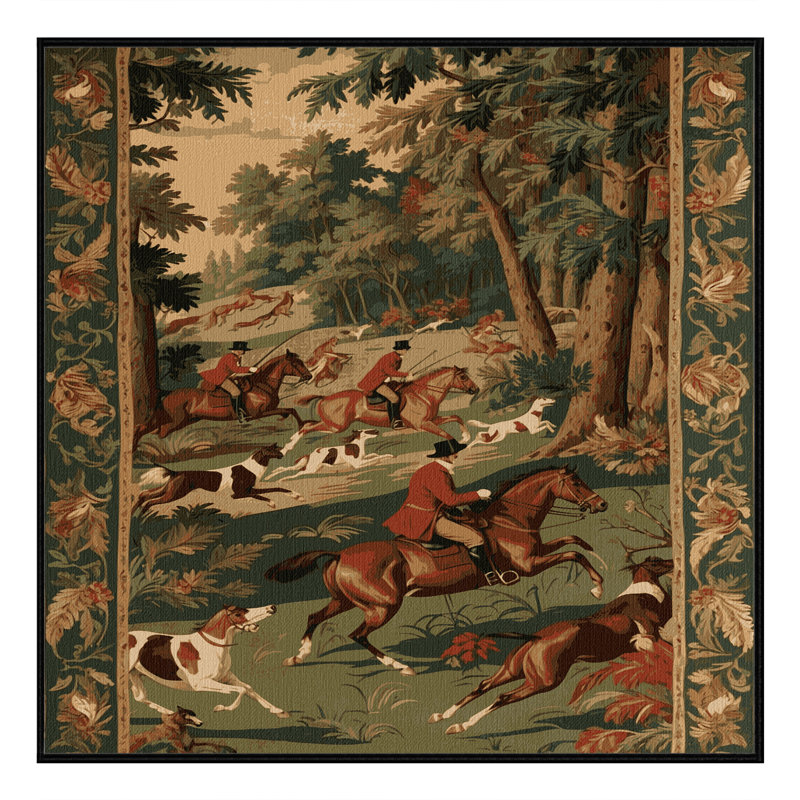 Tapis brun français lavable à la machine, Carré 7 pi