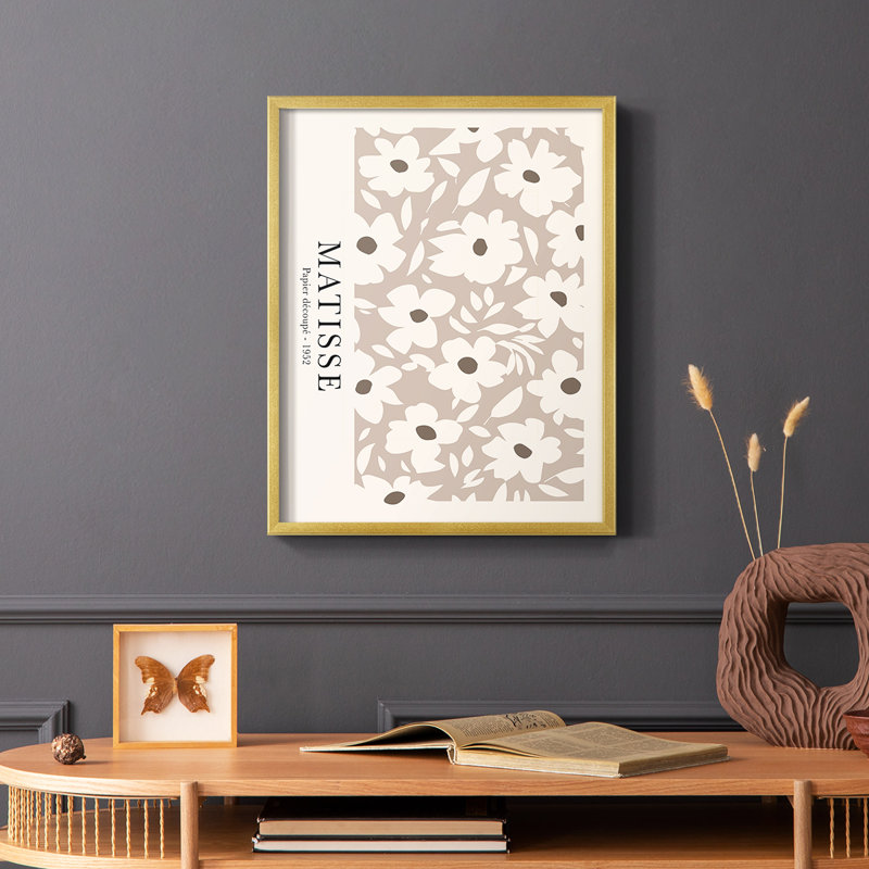 Matisse CCLI, reproduction encadrée - bois massif, Doré, H 28 po x l 22 po