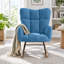 Chaise berçante Teddy, structure en métal, pieds en bois d'hévéa, capuchon de 300 lb, salon-2038180086