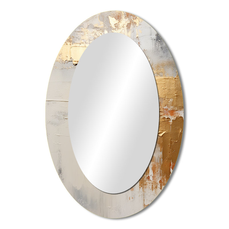Miroir mural Modern Coastal Beige et Gold River, 36 po x 24 po