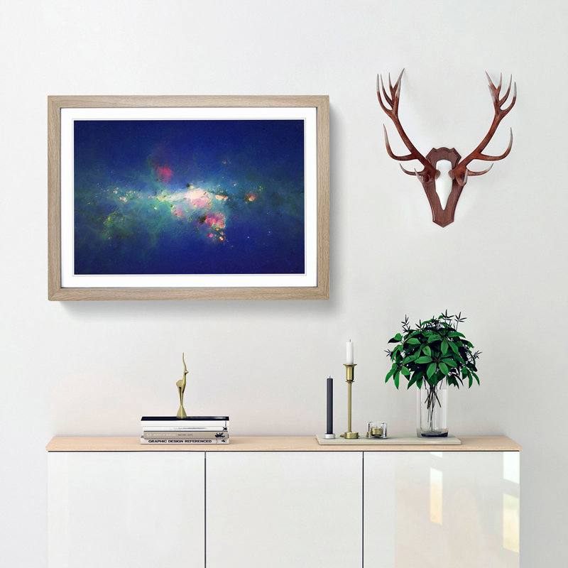 Out of Space Vol.46 in Abstract - Picture Frame Graphic Art Print, 27cm H x 36cm W x 2cm D, Oak Framed