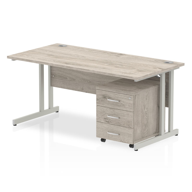 Zetta Metal Base Executive Desk, 73 cm H x 160 cm W x 80 cm D