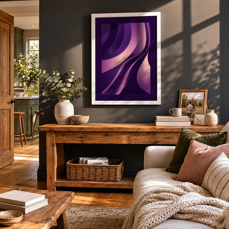 Nocturnal Flow Abstract - Print, A1 - 84.1 x 59.4 cm, White