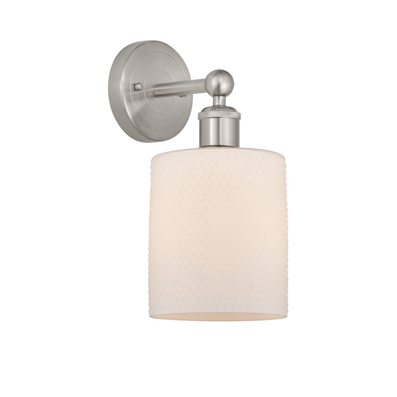 Chilchinbito Armed Sconce, Matte White, Brushed Satin Nickel