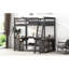 Lit mezzanine double en brun antique avec bureau en forme de U et options de tiroirs abondantes - cadre en bois stable offrant de nombreux choix de rangement-1533509394-1533509392