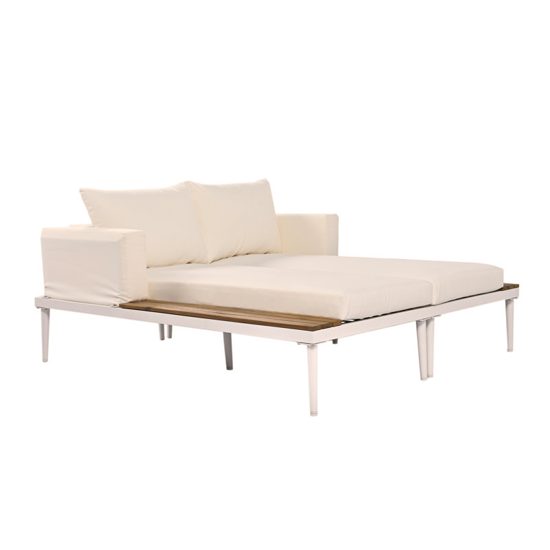 Méridienne double d'extérieur Vianette, Beige, Beige
