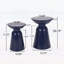 Tables d'appoint d'extérieur en fer forgé au design évasé, ensemble de 2, parfaites pour les espaces extérieurs modernes et élégants.