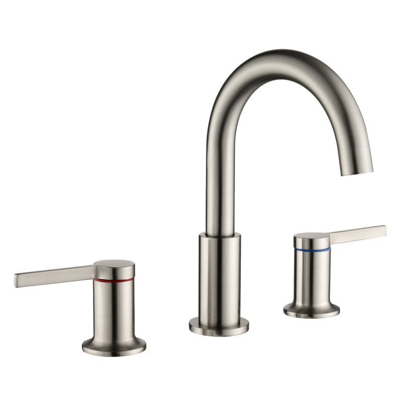Robinet de salle de bain à large entraxe, Nickel brossé, 1.2