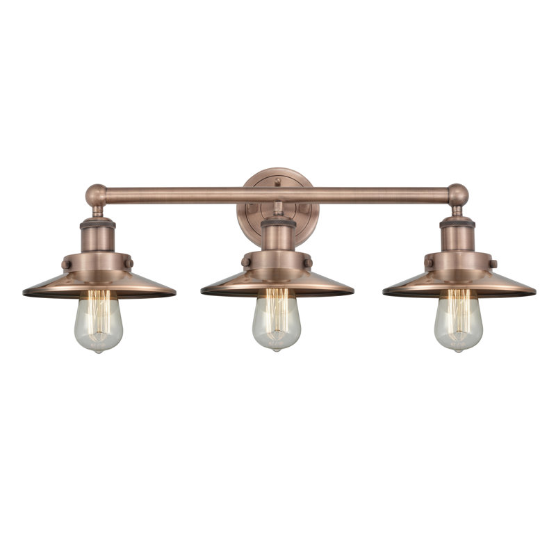 Éclairage pour meuble-lavabo à intensité variable 3 lumières Ceda, Cuivre antique