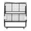 Lit simple escamotable avec matelas en mousse à mémoire de forme - Structure de lit d'invité pliante robuste avec roues