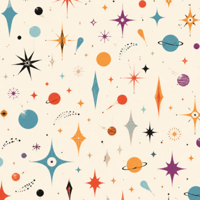 Rouleau de papier peint amovible amovible Mid Century Fifties Modern
