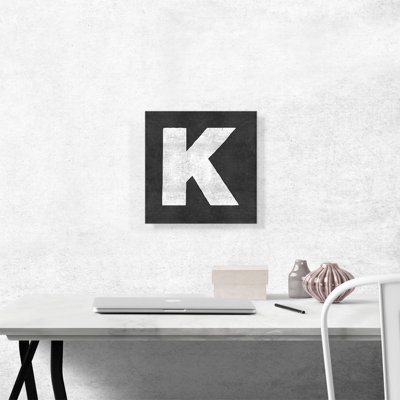 Tableau noir, lettre K - impression sur toile tendue