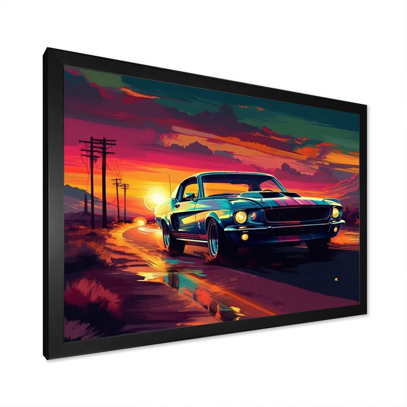 «Melody Car Muscle Car» par Marcelena, Cadre photo noir, H 12 po x l 20 po x P 1 po
