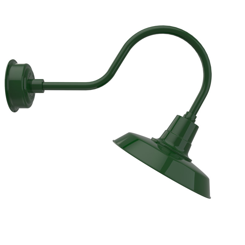 Luminaire de grange d’extérieur à del Haleigh, H 8 po x l 14 po x P 12 po, Vert rétro