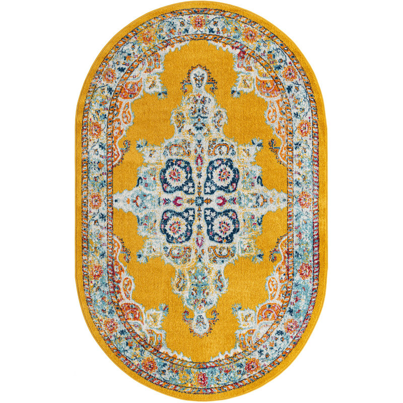 Mirveta Oriental Indoor Rug, Oval 5' x 8'
