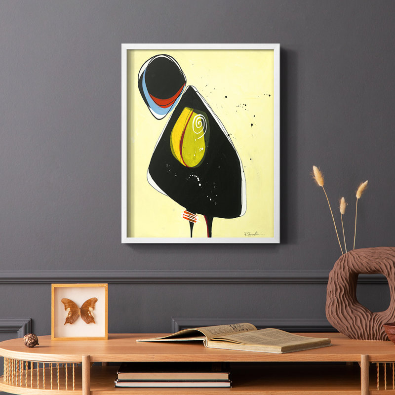 Wanna Play? I Framed Print - Solid Wood, White, 10" H x 8" W