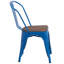Chaise empilable en métal avec siège en bois Kewaunee-359177194