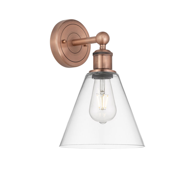 Beva Steel Armed Sconce, Clear, Antique Copper