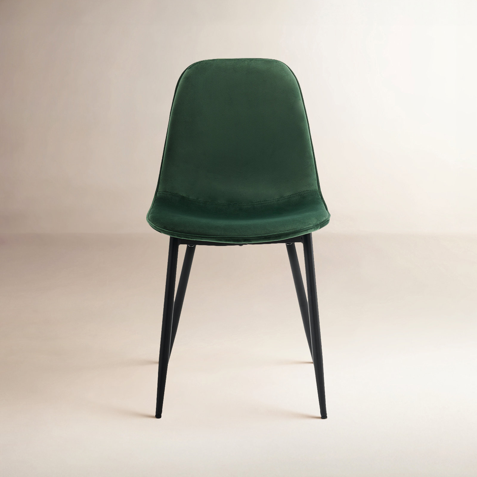 Kavi Side Chair, Emerald Velvet/Black
