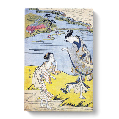 The Clinging Crab by Harunobu Suzuki - Wrapped Canvas