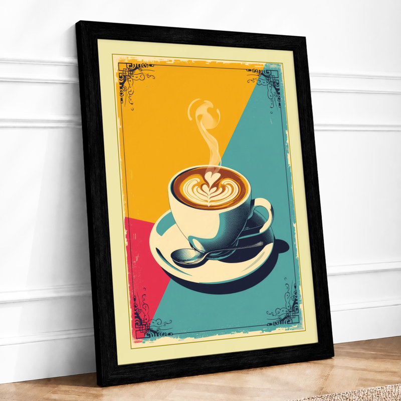 Coffee and Ideas Retro - Framed Print, A4 - 29.7 x 21.0 cm, Black