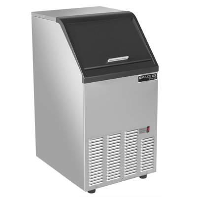 Machine à glace autoportante Maxx Ice V-Series, en acier inoxydable avec bordure noire