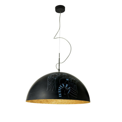 1 - Light Black Dome Pendant