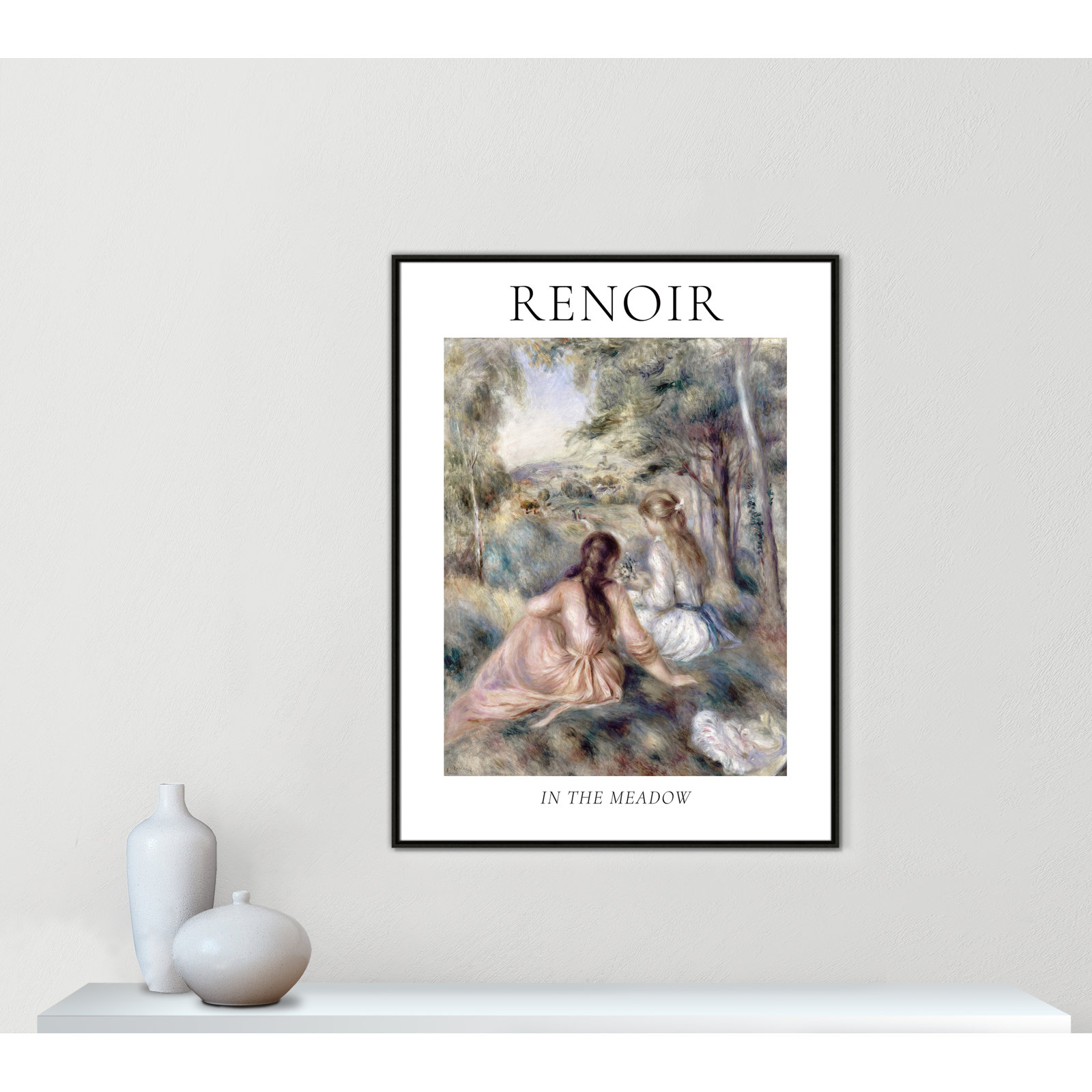 Old Masters Collection "In the Meadow" Print, Espresso Floater Frame, No, 49.5" H x 37.5" W x 2" D