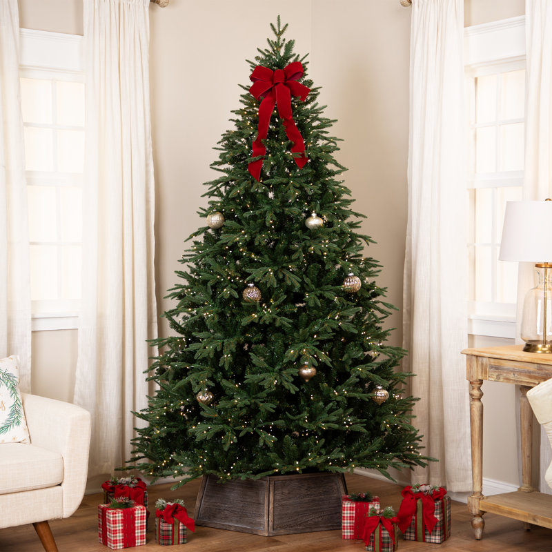 Arbre de Noël artificiel pin pré-éclairé Real Touch - DEL blanc chaud, 9'