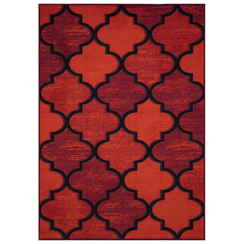 Non Slip  Geometric Door Mat 50x80 cm – Indoor Outdoor Entryway Doormat for Home, Kitchen & Hallway, Red