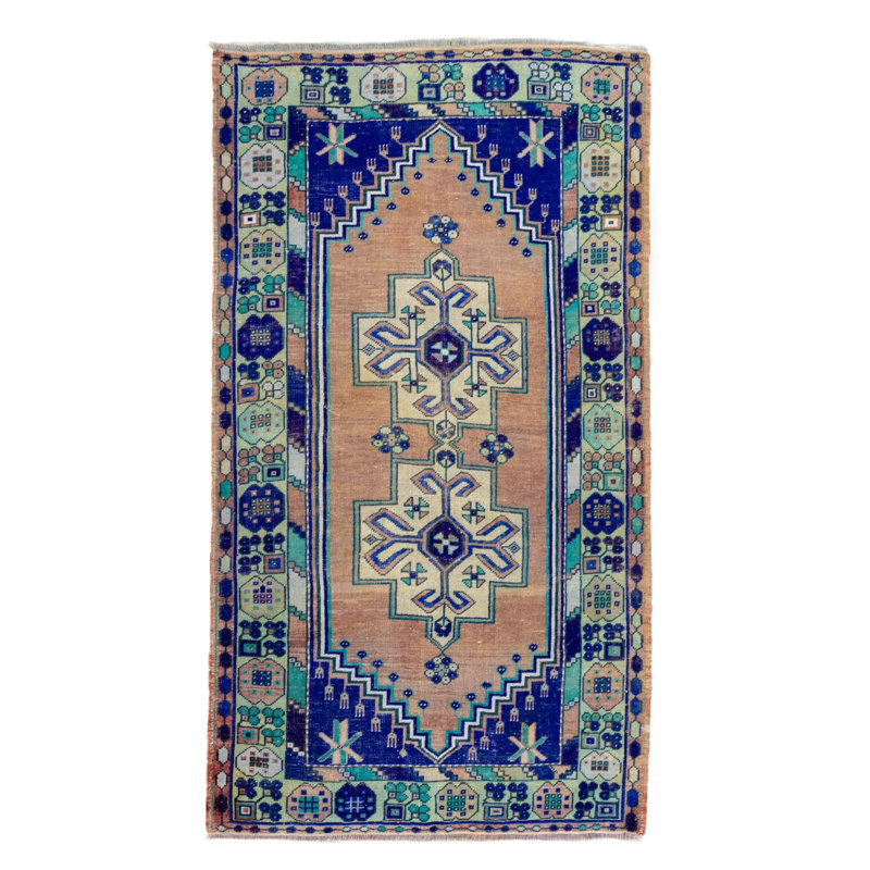 Tapis en laine tissé à la main à motif géométrique Ihlara