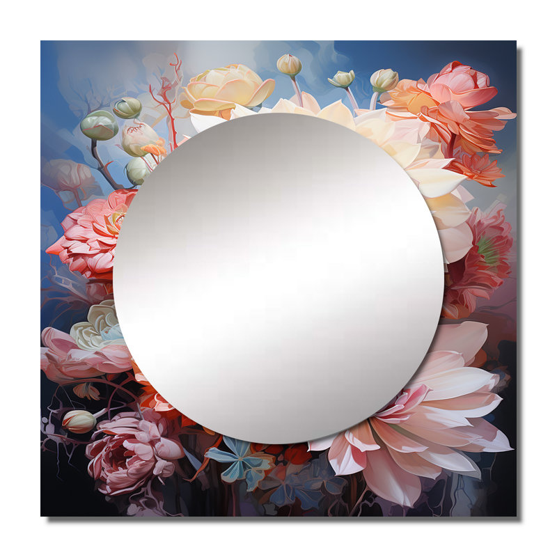 Impression romantique succulente colorée I - art mural carré floral et botanique pour salle de bain, 36 po x 36 po