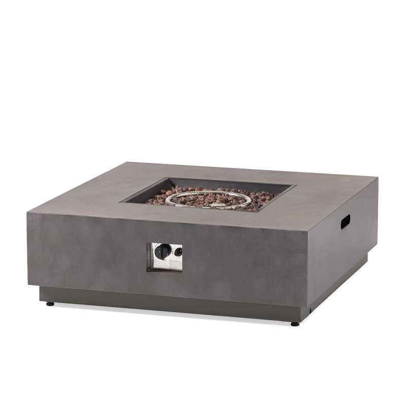 SQUARE Iron FIRE PIT-50 000 BTU, Stone Gray
